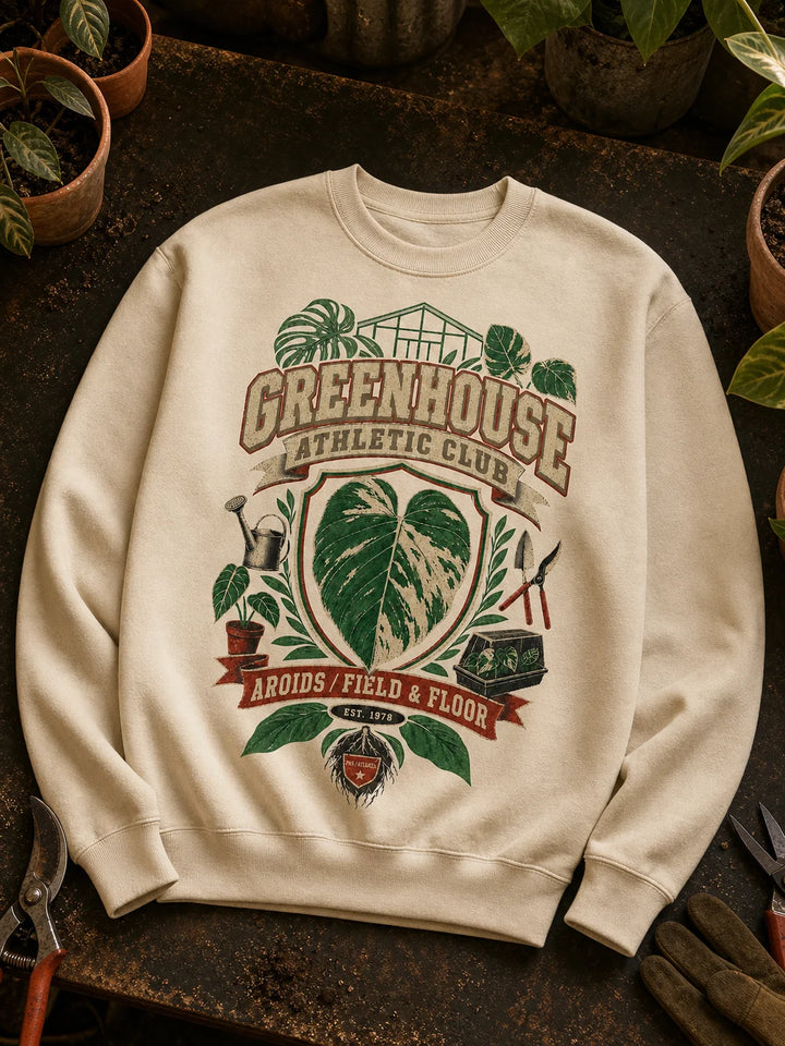 Plant Print Supply Greenhouse Athletic Club sand crewneck digital product preview