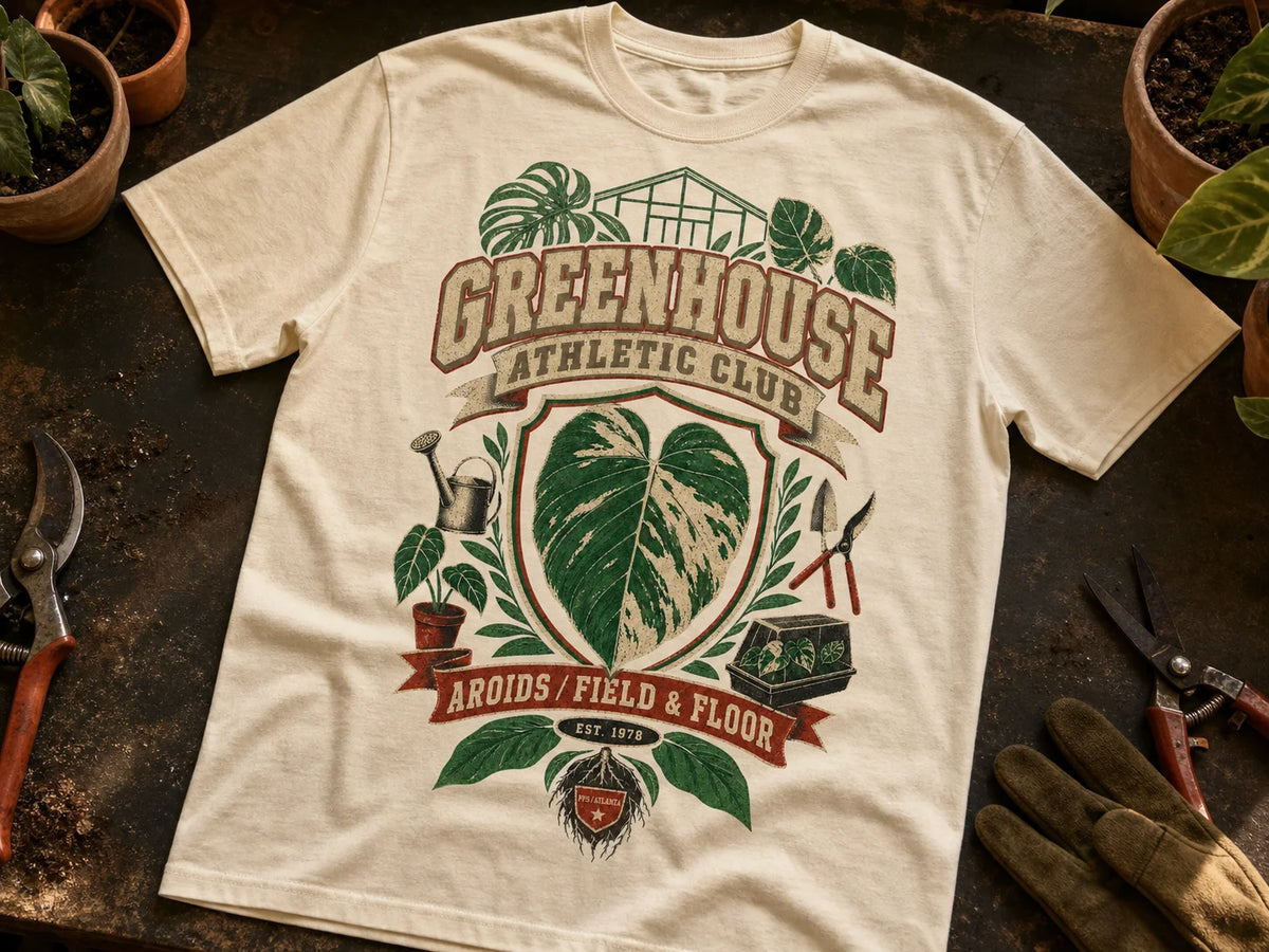 Plant Print Supply Greenhouse Athletic Club Aroids Field and Floor tee digital product preview