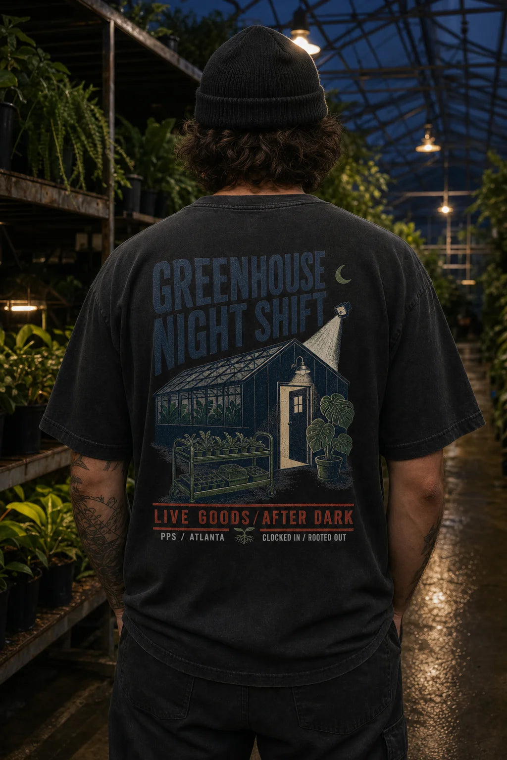 Plant Print Supply Greenhouse Night Shift Tee alternate digital product preview